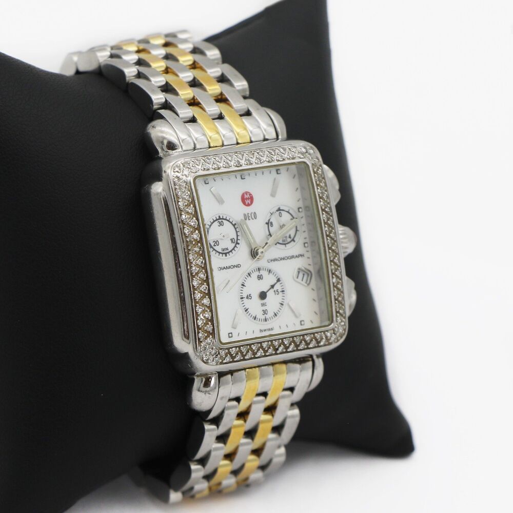 Michele Deco Diamond Chronograph Two-Tone Ladies Watch Ref. 71-6000